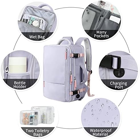 Hanples TSA Flight Approved Large Travel Backpack for Women and Men | Hanples Waterproof Anti-Theft Large Carry On Back