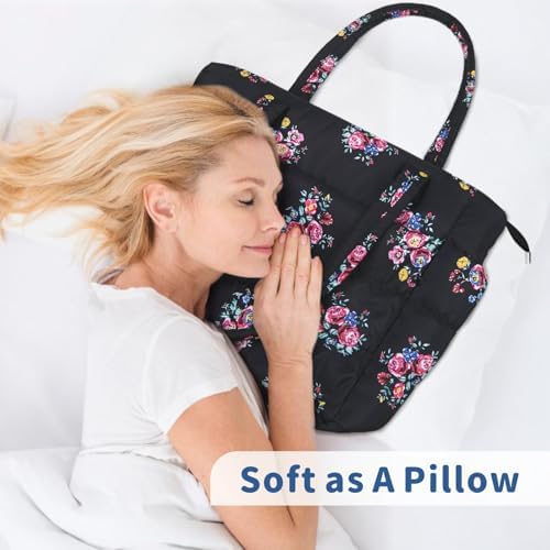 TOPDesign Lightweight Puffy Handbag for Women Travel TOPDesign Quilted Shoulder Bag for Women Work TOPDesign Puffer Tote