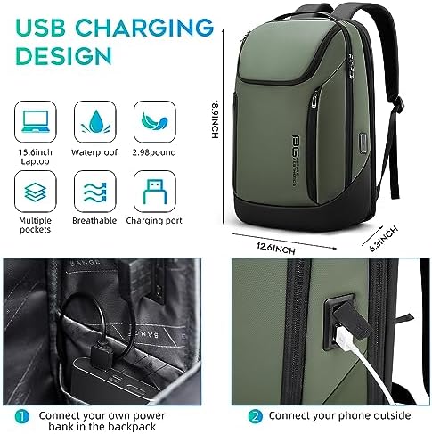 Smart BANGE Business Waterproof 15.6 Inch Laptop Backpack for Travel with USB Charging Port
| BANGE Business Smart Wate - Image 33