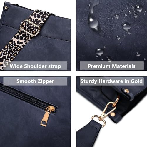 AUYOCO Vegan Leather Crossbody Bags for Women Handbag with Guitar Strap Zipped Pockets AUYOCO Vegan Leather Crossbody