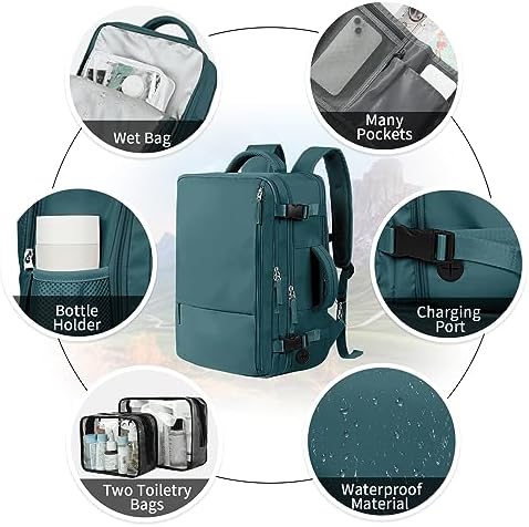 Hanples TSA Flight Approved Large Travel Backpack for Women and Men | Hanples Waterproof Anti-Theft Large Carry On Back