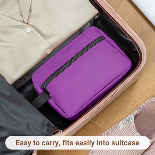 Elviros Lightweight Travel Toiletry Bag for Women and Men Travel Essentials Gifts for Men(Navy Blue) Global Recycled Sta