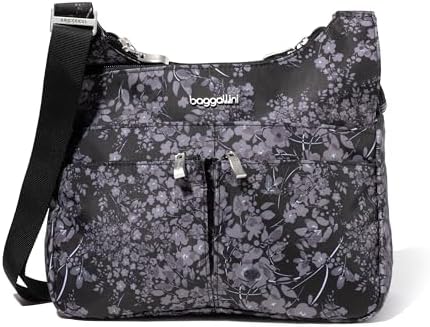 Baggallini Cross Over Crossbody Women Lightweight Water-Resistant Nylon Organized Travel Bag Purse