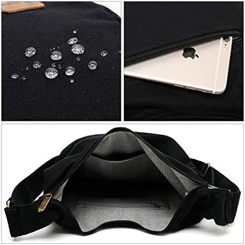 Coton Pose Women's Hippie Crossbody Bag - Top Zip Large Capacity Canvas Sling Bag - Handmade Jacquard Cloth