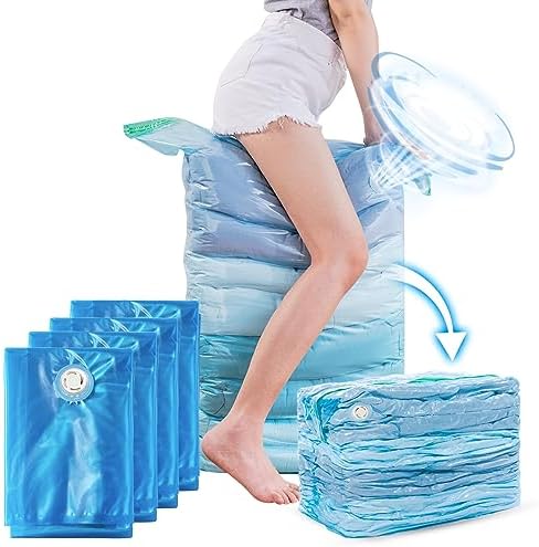 TAILI Jumbo Cube Vacuum Storage Bags 4 Pack, Extra Large (31x40x15 Inch) for Clothing and Bedding, Space Saving Closet O