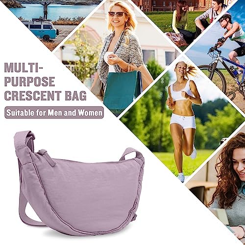 EVGLOW Nylon Crescent Crossbody Bag - Trendy Women's Travel Sling Bag EVGLOW Nylon Crescent Crossbody Bag - Small Men's