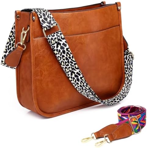 AUYOCO Vegan Leather Crossbody Bags for Women Handbag with Guitar Strap Zipped Pockets AUYOCO Vegan Leather Crossbody