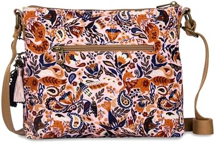 Sakroots Eco Twill Crossbody Purse for Everyday Use and Travel - Zipper Closure & Adjustable Strap