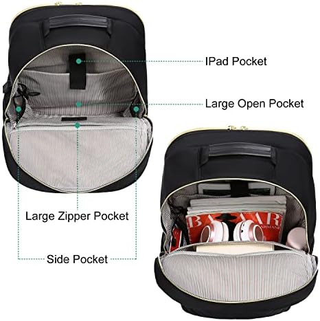 Laptop Backpack Purse for Women Work Travel Black OEKO-TEX STANDARD 100 Laptop Backpack Purse for Women College Black Qu