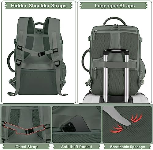 Hanples TSA Flight Approved Large Travel Backpack for Women and Men | Hanples Waterproof Anti-Theft Large Carry On Back