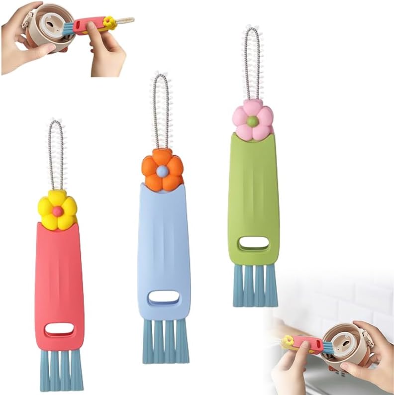 3 in 1 Lid Cleaning Brushes - Multifunctional Insulation Bottle Cleaning Tools for Home Kitchen Cup Cleaning | 2025 Mul