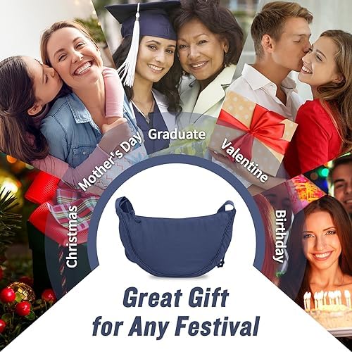 EVGLOW Nylon Crescent Crossbody Bag - Trendy Women's Travel Sling Bag EVGLOW Nylon Crescent Crossbody Bag - Small Men's