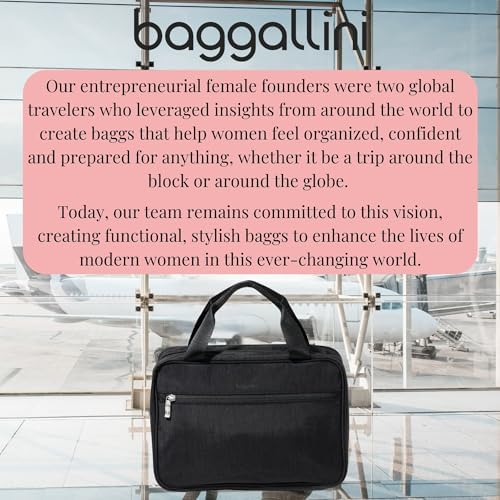 Baggallini Unisex Large Hanging Travel Toiletry Kit - Lightweight 8x11 Inch Makeup Bag for Everyone Travel