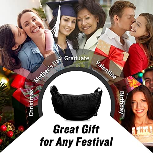 EVGLOW Nylon Crescent Crossbody Bag - Trendy Women's Travel Sling Bag EVGLOW Nylon Crescent Crossbody Bag - Small Men's