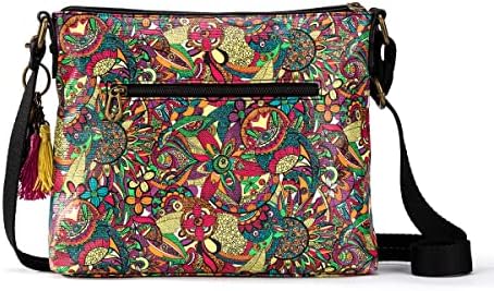 Sakroots Eco Twill Crossbody Purse for Everyday Use and Travel - Zipper Closure & Adjustable Strap