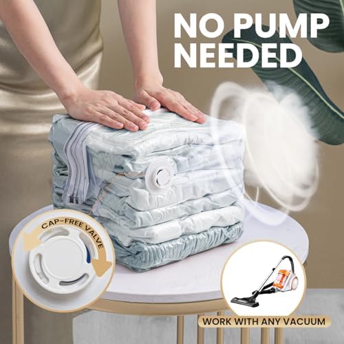 TAILI Jumbo Cube Vacuum Storage Bags 4 Pack, Extra Large (31x40x15 Inch) for Clothing and Bedding, Space Saving Closet O