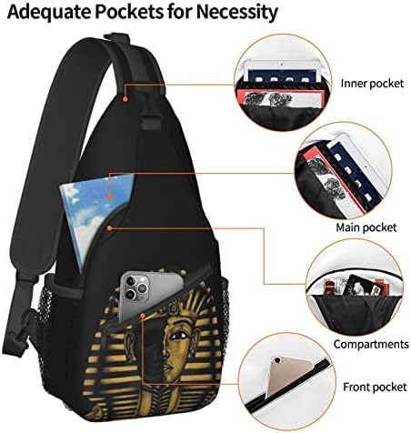 ASYG Egyptian Sling Bag Casual Backpack Crossbody Daypack Casual Use Men Women Multifunctional Style