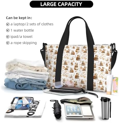 Travel Duffle Bags For Women & Men - Cute Capybara Q Print For Travel & Business Trips Travel Duffle Bags For Women &