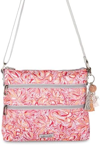 Sakroots Eco Twill Crossbody Purse - Eco Friendly Material For Everyday & Travel - Zipper Closure & Adjustable Strap