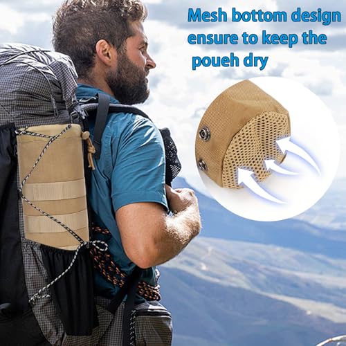 Diyxisk Porte Gourde Sac à Dos Réglable, Tactique, Nylon 1000d Pochette pour Bouteille D'eau, Randonnée en Plein Air, Ca