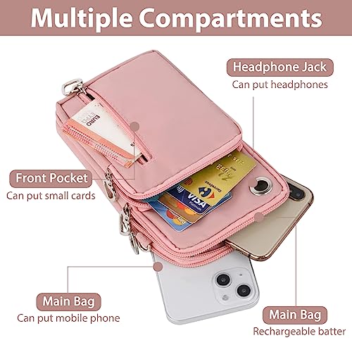 LYJOW Sac Téléphone Portable Femmes Bandoulière - Reglable pour Running et Everyday Use + Portefeuille + Sacoche Telepho
