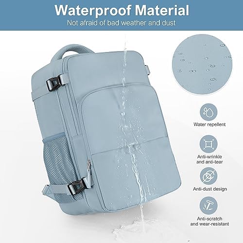 Women's Flight Approved Travel Backpack with USB Charging, Lightweight & Waterproof, Ideal for College, Work and Travel