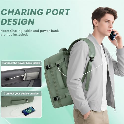 Women's Flight Approved Travel Backpack with USB Charging, Lightweight & Waterproof, Ideal for College, Work and Travel