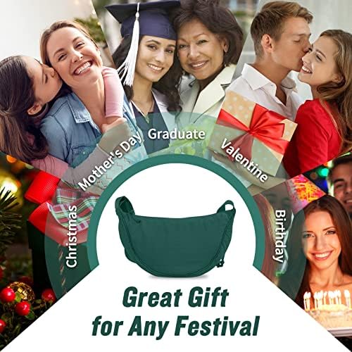 EVGLOW Nylon Crescent Crossbody Bag - Trendy Women's Travel Sling Bag EVGLOW Nylon Crescent Crossbody Bag - Small Men's