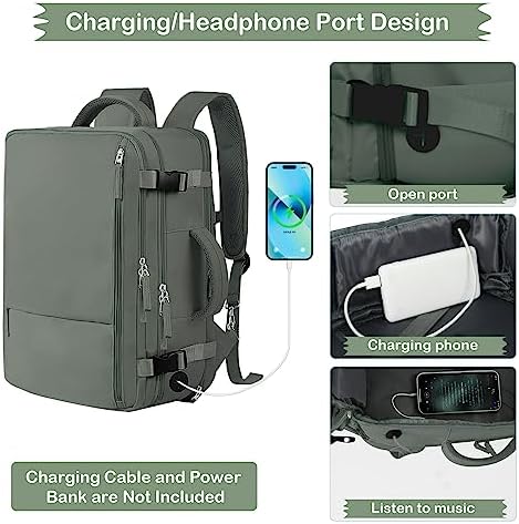 Hanples TSA Flight Approved Large Travel Backpack for Women and Men | Hanples Waterproof Anti-Theft Large Carry On Back