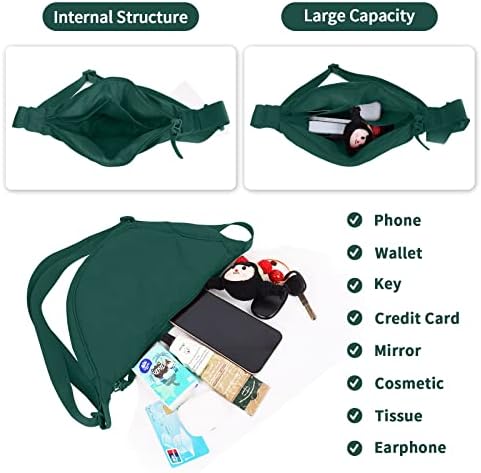 EVGLOW Nylon Crescent Crossbody Bag - Trendy Women's Travel Sling Bag EVGLOW Nylon Crescent Crossbody Bag - Small Men's