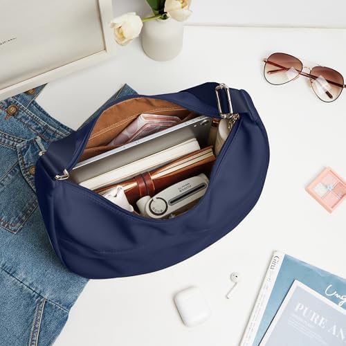 Fancy Forest KALIDI Nylon Crescent Bag Medium Casual Shoulder Crossbody Purse for Women Men Travel with External Pocket