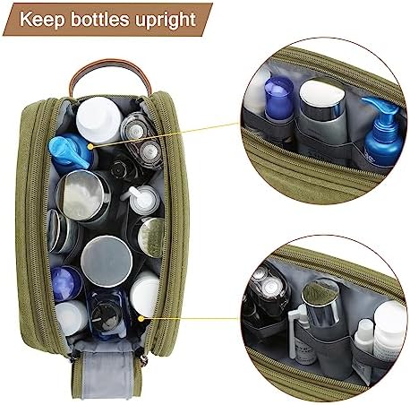 Men's Water-resistant Toiletry Bag - BAGSMART Dopp Kit Canvas Travel Organizer - Black - Large - Image 51