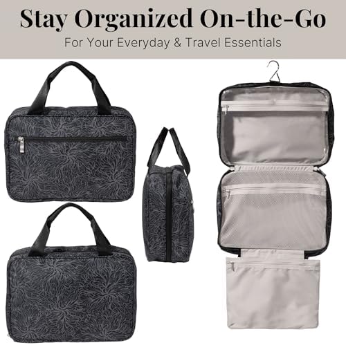 Baggallini Unisex Large Hanging Travel Toiletry Kit - Lightweight 8x11 Inch Makeup Bag for Everyone Travel