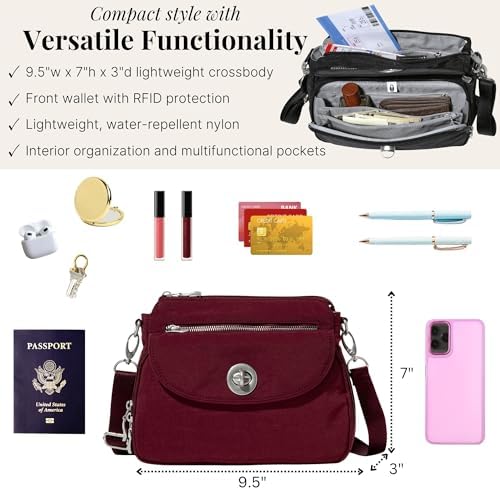 Baggallini Calais Crossbody Bags for Women Lightweight Water-Resistant Travel Purse | Baggallini Calais Crossbody Bags