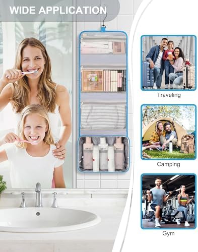 Relavel Travel Toiletry Bag for Men, Large Capacity Travel Kit, Hanging Toiletry Bag for Women