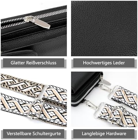 Women's Small PU Leather Crossbody Bag for Phone, 7 Inches | DBPBToU Women's PU Leather Crossbody Phone Purse, 7 Inches