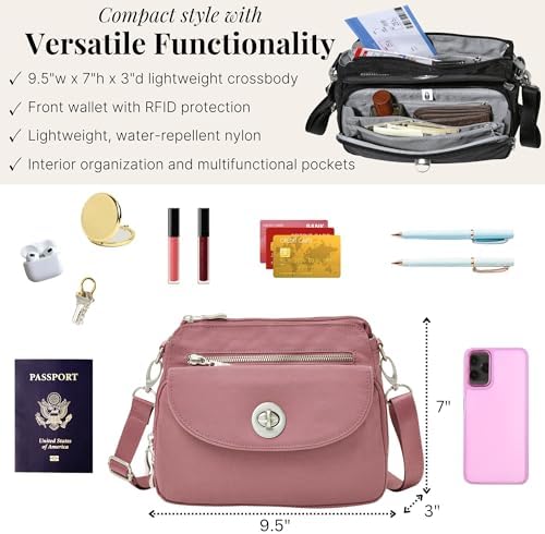 Baggallini Calais Crossbody Bags for Women Lightweight Water-Resistant Travel Purse | Baggallini Calais Crossbody Bags