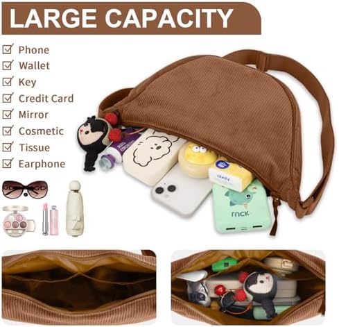 EVGLOW Nylon Crescent Crossbody Bag - Trendy Women's Travel Sling Bag EVGLOW Nylon Crescent Crossbody Bag - Small Men's