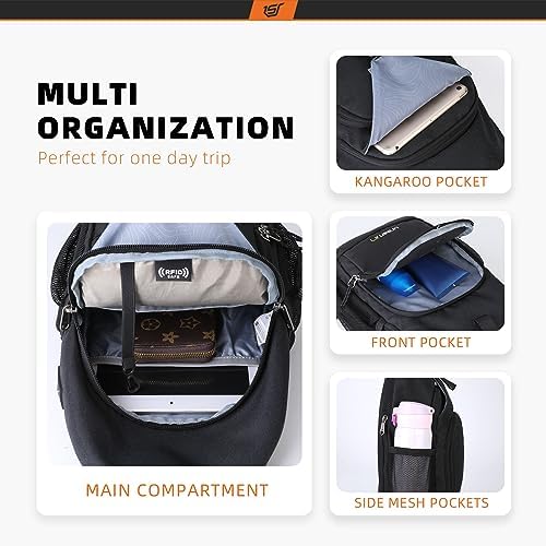 SKYSPER Anti-RFID Crossbody Sling Backpack for Women Men(Army Green) SKYSPER Travel Hiking Crossbody Bag for Women Men