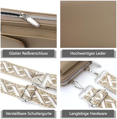 Women's Small PU Leather Crossbody Bag for Phone, 7 Inches | DBPBToU Women's PU Leather Crossbody Phone Purse, 7 Inches