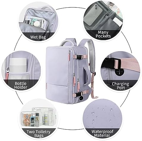 Hanples TSA Flight Approved Large Travel Backpack for Women and Men | Hanples Waterproof Anti-Theft Large Carry On Back