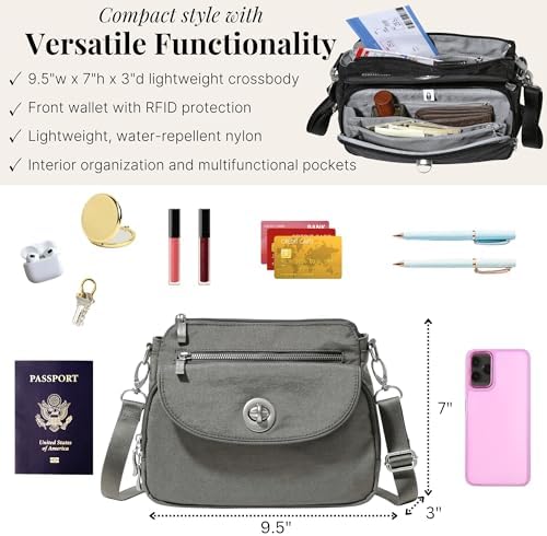 Baggallini Calais Crossbody Bags for Women Lightweight Water-Resistant Travel Purse | Baggallini Calais Crossbody Bags