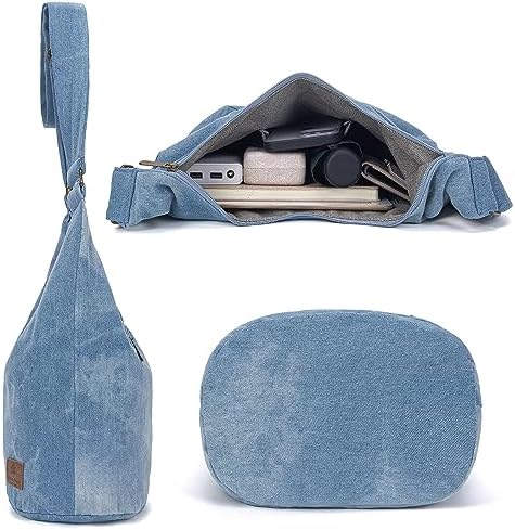 Coton Pose Women's Hippie Crossbody Bag - Top Zip Large Capacity Canvas Sling Bag - Handmade Jacquard Cloth