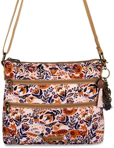 Sakroots Eco Twill Crossbody Purse for Everyday Use and Travel - Zipper Closure & Adjustable Strap
