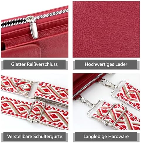 Women's Small PU Leather Crossbody Bag for Phone, 7 Inches | DBPBToU Women's PU Leather Crossbody Phone Purse, 7 Inches