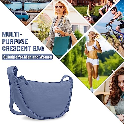 EVGLOW Nylon Crescent Crossbody Bag - Trendy Women's Travel Sling Bag EVGLOW Nylon Crescent Crossbody Bag - Small Men's