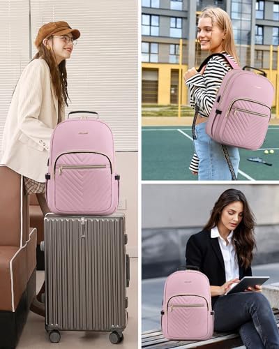 Laptop Backpack Purse for Women Work Travel Black OEKO-TEX STANDARD 100 Laptop Backpack Purse for Women College Black Qu