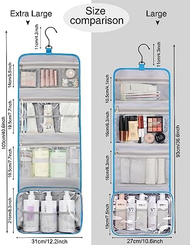 Relavel Travel Toiletry Bag for Men, Large Capacity Travel Kit, Hanging Toiletry Bag for Women