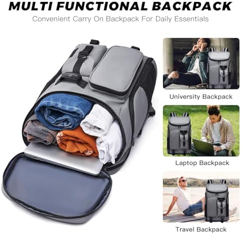 Men's Travel Backpack, 17.3 Inches Business Laptop, Water-Resistant, Carry on Airline Approved, USB Charger Port, 18x14x