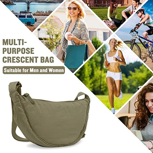 EVGLOW Nylon Crescent Crossbody Bag - Trendy Women's Travel Sling Bag EVGLOW Nylon Crescent Crossbody Bag - Small Men's